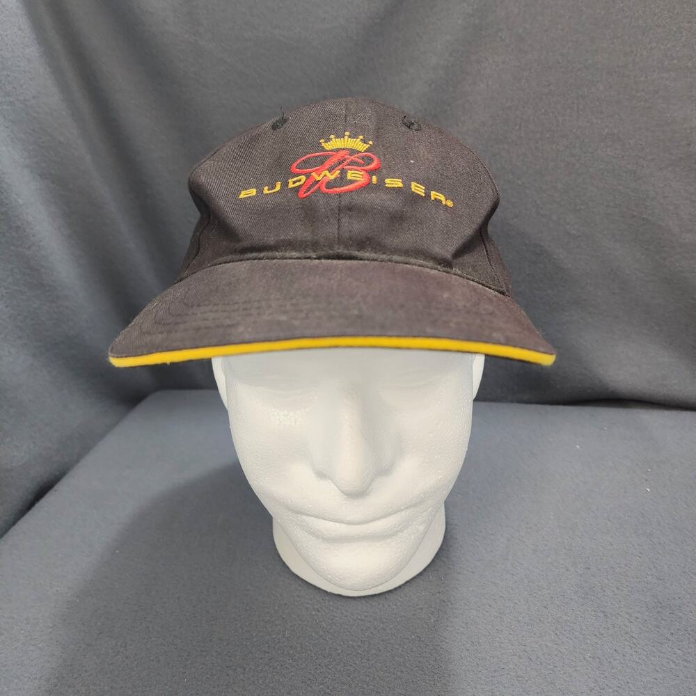 Vintage Budweiser Baseball Cap Hat Brown Strapback Anheuser Busch Logo OSFA